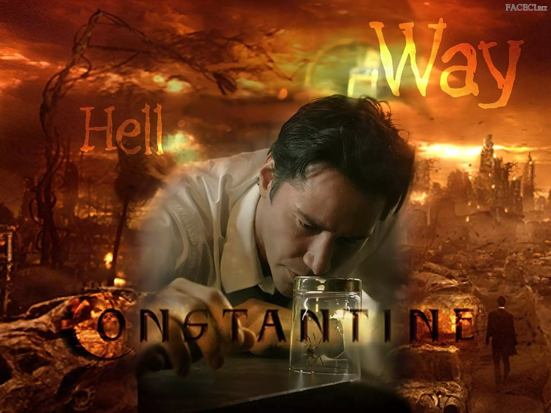 szklanka, Constantine, Keanu Reeves